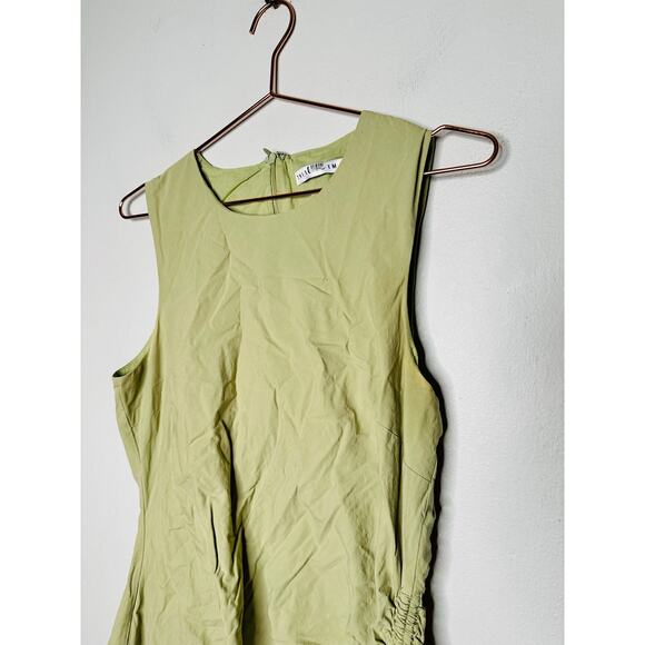THIRD FORM Green Sleeveless Side Ruching Adjustable Ties Drawn Deep Dress Size 8 - Picture 5 of 16